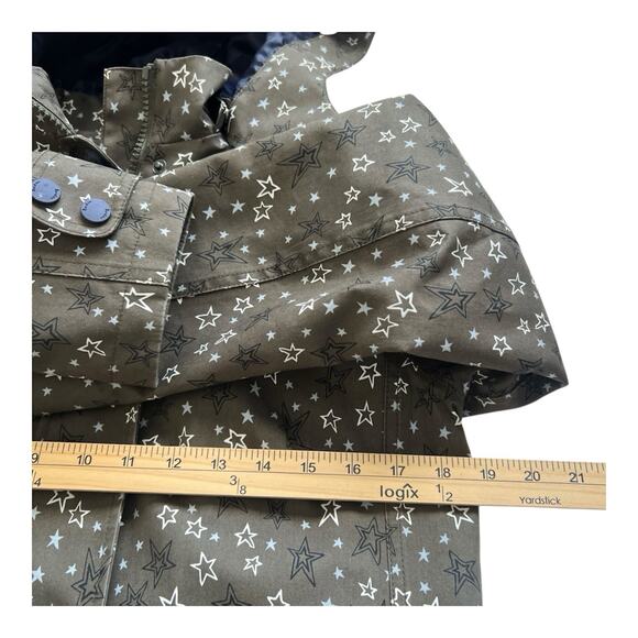 Boden Raincoat Womens 6R Suki Star Jacket Zip Snap Closure Pockets Hood *Flawed* - Picture 9 of 12